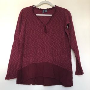 Anthropologie Left of Center Cranberry Top XS